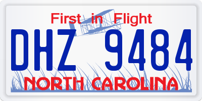 NC license plate DHZ9484