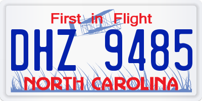 NC license plate DHZ9485