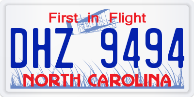 NC license plate DHZ9494