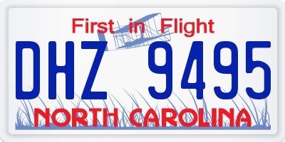 NC license plate DHZ9495