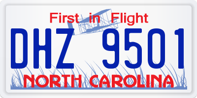 NC license plate DHZ9501