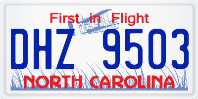 NC license plate DHZ9503