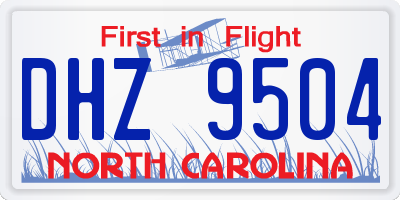 NC license plate DHZ9504