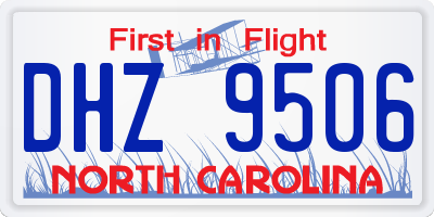 NC license plate DHZ9506