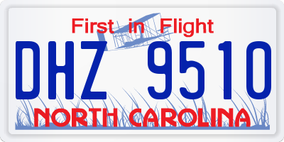 NC license plate DHZ9510