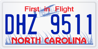 NC license plate DHZ9511