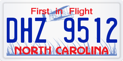 NC license plate DHZ9512