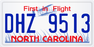 NC license plate DHZ9513