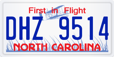 NC license plate DHZ9514