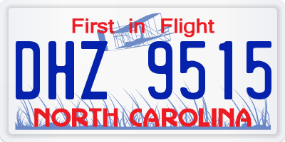 NC license plate DHZ9515
