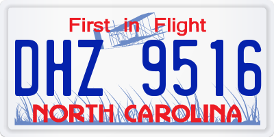 NC license plate DHZ9516