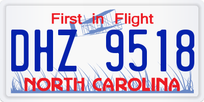 NC license plate DHZ9518