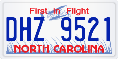 NC license plate DHZ9521
