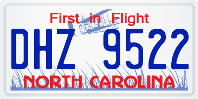 NC license plate DHZ9522