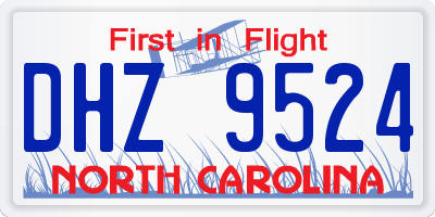 NC license plate DHZ9524