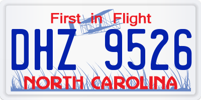 NC license plate DHZ9526