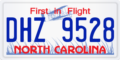 NC license plate DHZ9528