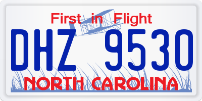 NC license plate DHZ9530