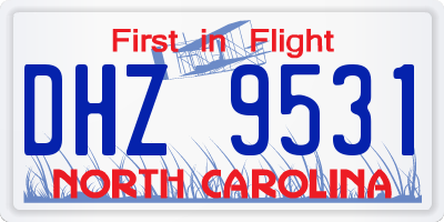 NC license plate DHZ9531
