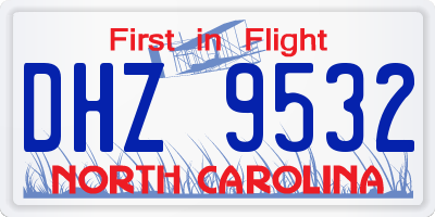 NC license plate DHZ9532