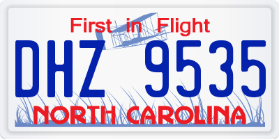 NC license plate DHZ9535