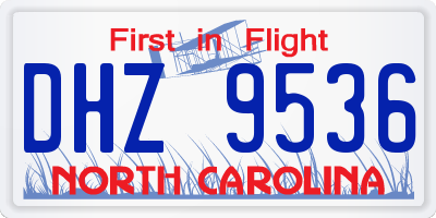NC license plate DHZ9536
