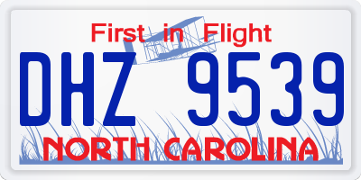 NC license plate DHZ9539