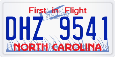 NC license plate DHZ9541