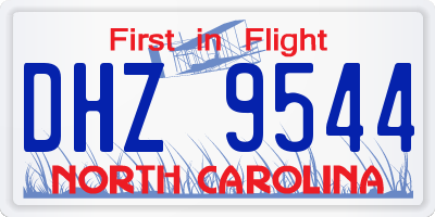 NC license plate DHZ9544