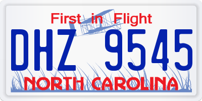 NC license plate DHZ9545