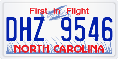 NC license plate DHZ9546