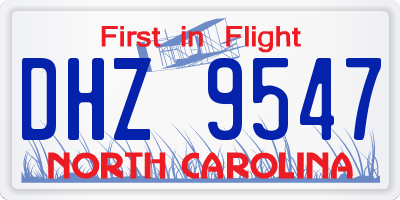 NC license plate DHZ9547