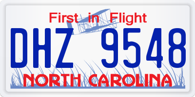 NC license plate DHZ9548