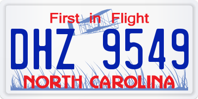 NC license plate DHZ9549
