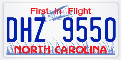 NC license plate DHZ9550