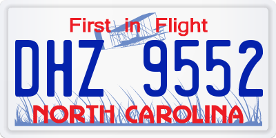 NC license plate DHZ9552