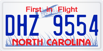 NC license plate DHZ9554