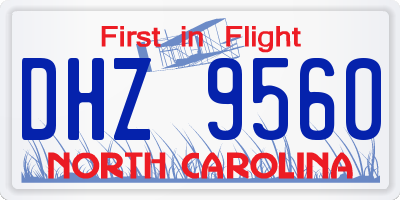 NC license plate DHZ9560