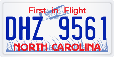 NC license plate DHZ9561