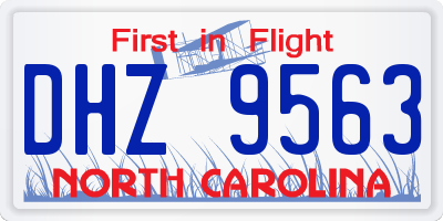 NC license plate DHZ9563