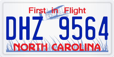 NC license plate DHZ9564
