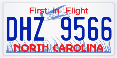 NC license plate DHZ9566