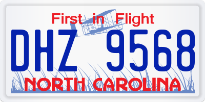 NC license plate DHZ9568