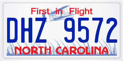 NC license plate DHZ9572