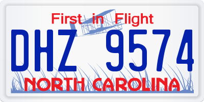 NC license plate DHZ9574