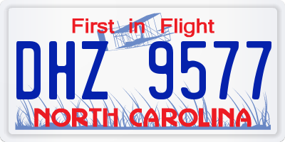 NC license plate DHZ9577