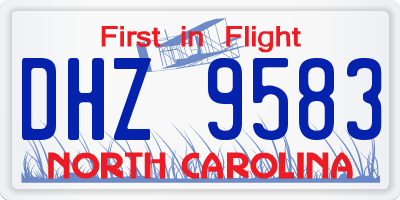 NC license plate DHZ9583