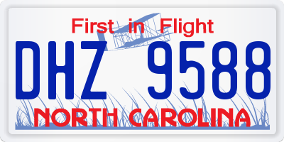 NC license plate DHZ9588