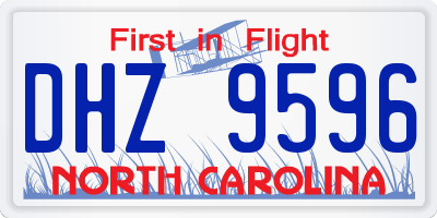 NC license plate DHZ9596