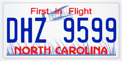 NC license plate DHZ9599